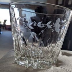 Princess House Heritage Oce Bucket 5.5 Lead Crystal Blown Glass Etched $10