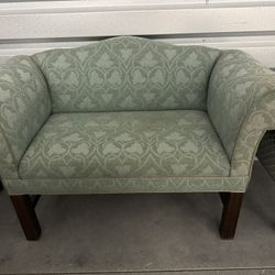 Vintage Chippendale-Style Camelback Settee Bench