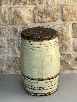 Vintage Barrel Stool / Rustic Farmhouse Accent Piece