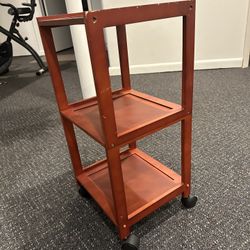 Wood Rolling Storage Cart