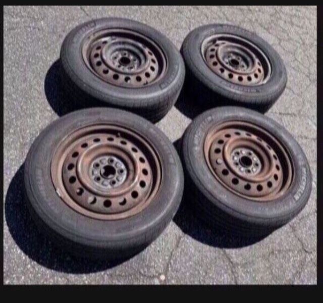 4 - 185/65r15 5x100 5x3.94 Stock Corolla Prius Impreza Wheels Rims Good Michelin Tires 80% Treads!!!!!!!!!!!