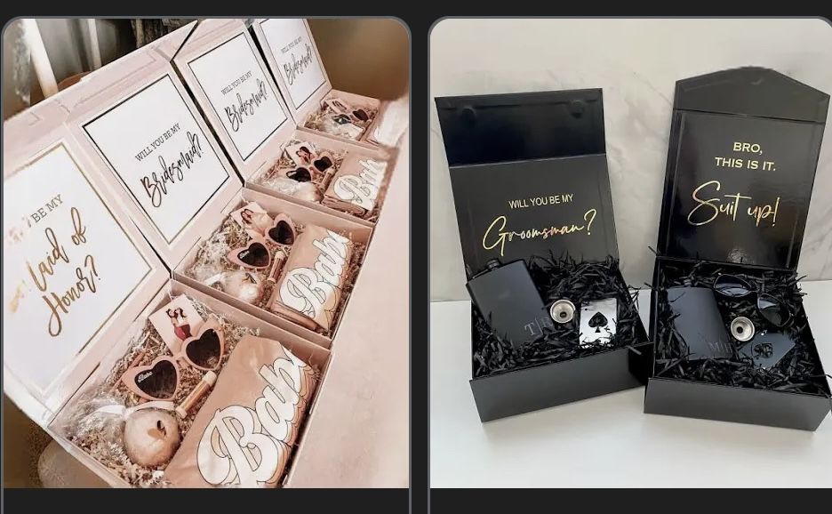 Bridesmaids And Groomsman gift box Items