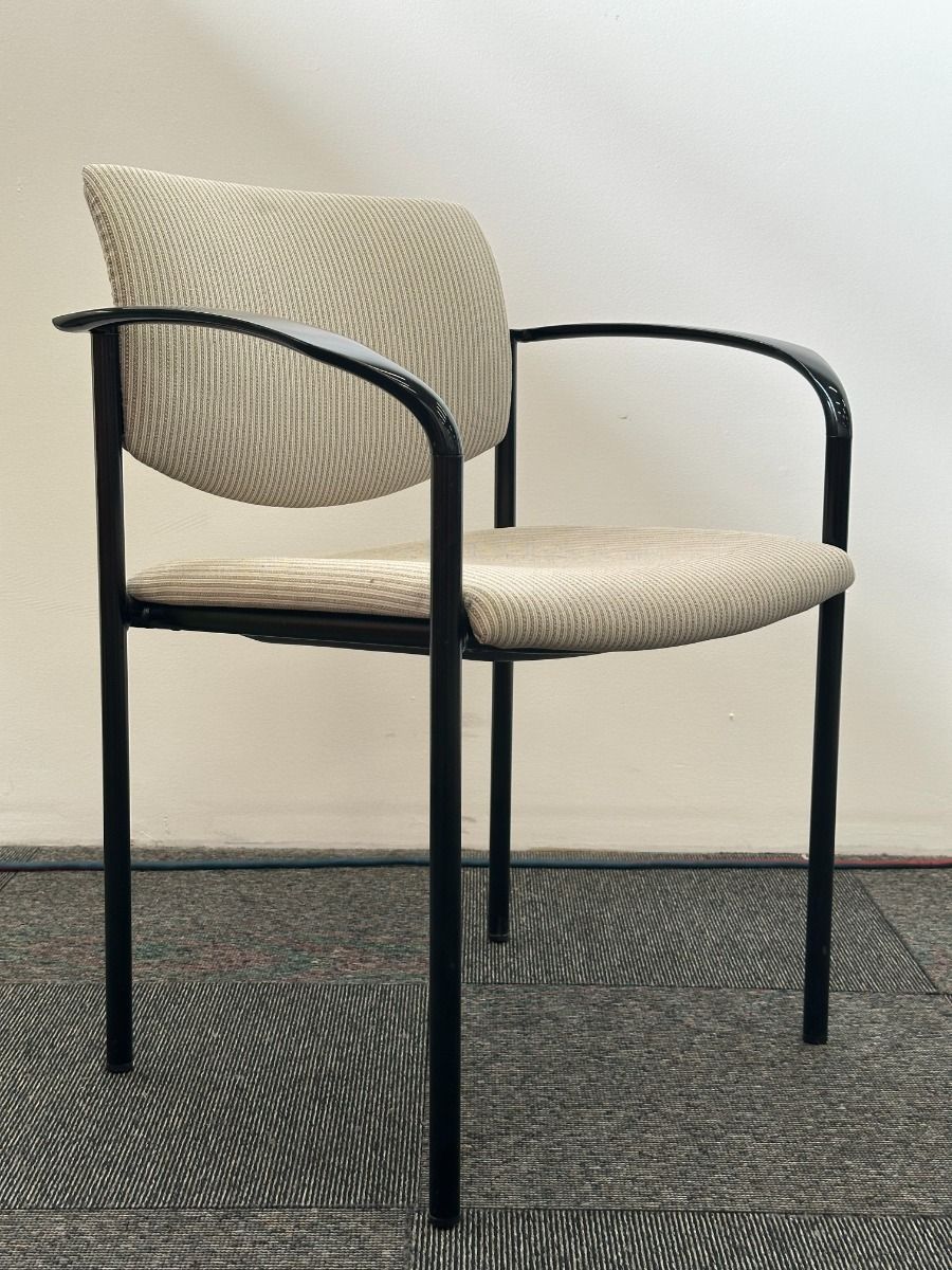 Steelcase Player Stack Chair (Tan Striped/Black)