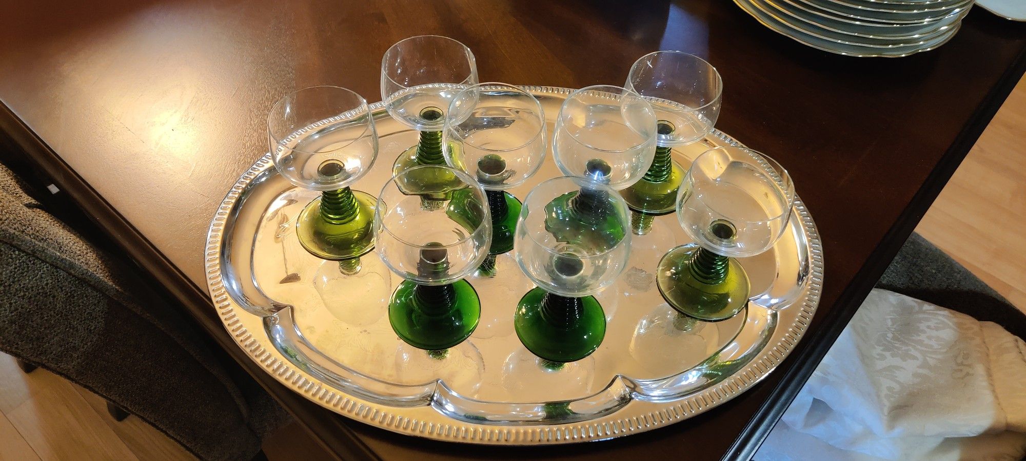 Vintage Traditional German Wine Glasses Serves 8