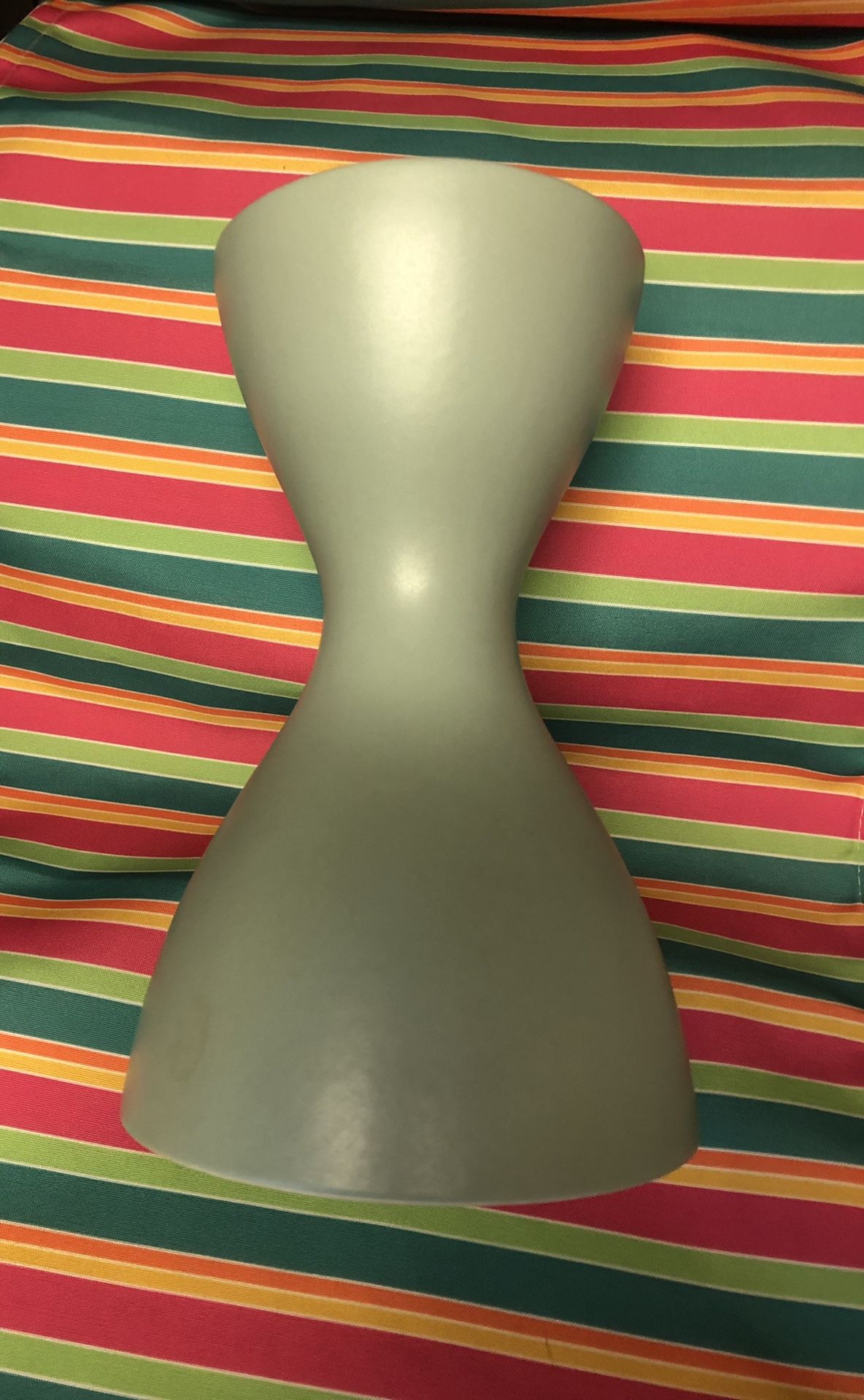 Vintage Mint Green Hourglass Flower Vase