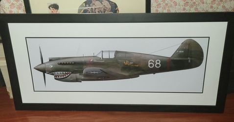 P-40 Warhawk Framed Print 54 1/2 X 21 1/2