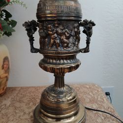 Brass Cherub Table Lamp Vintage