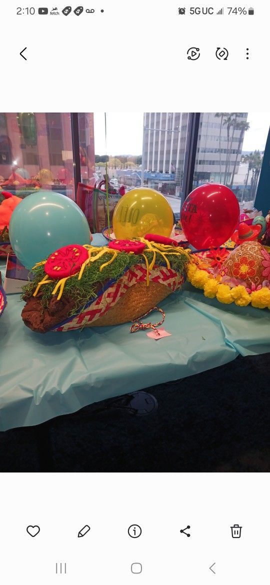 CREATIVE SOMBERERO HAND MADE FOR A CINCO DE MAYO COMPETITION! 1ST PLACE!!