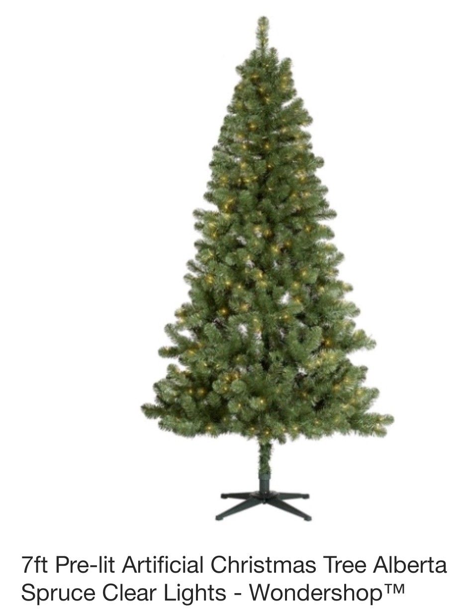 7 ft pre lit artificial Christmas tree - Brand New Still in box