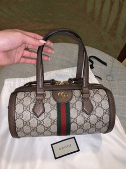 Gucci Neutrals Small Ophidia Boston Bag
