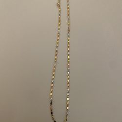 Tricolor Gold vermeil mariner star style chain 18inch 2mm