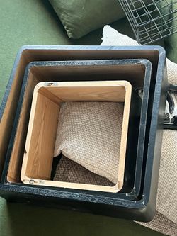 Three square wall shelves