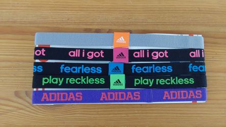 Unisex Adidas Elastic Headbands Set of 5