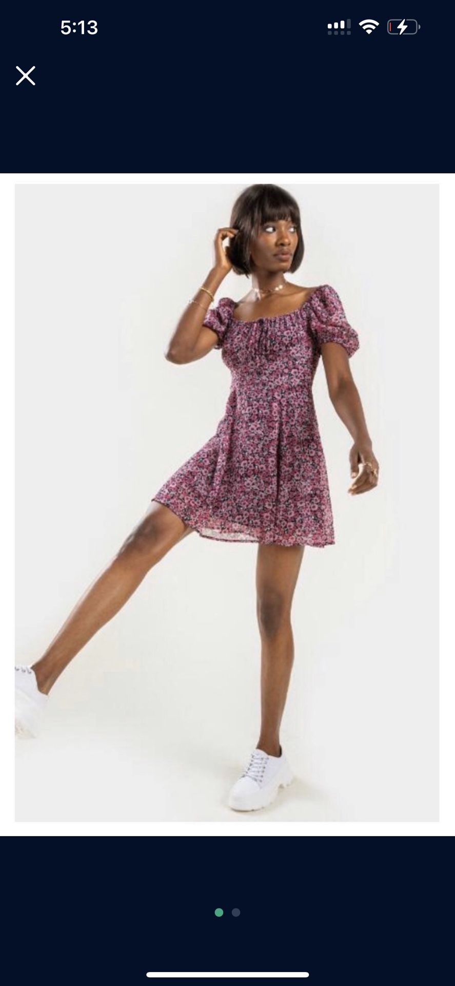 Floral dress Mini Trending Fit And Flare Medium Size Purple