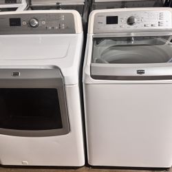 MAYTAG BRAVOS XL WASHER AND DRYER SET ‼️ GAS ‼️ FREE DELIVERY 