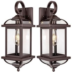 18” Large Outdoor Light Fixtures Oil Rubbed Bronze 2 Pack, Exterior Lights House Porch Lights Outside Sconces