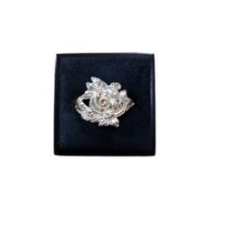 Size 6.5 Sterling Silver 925 Stamped Rose Ring