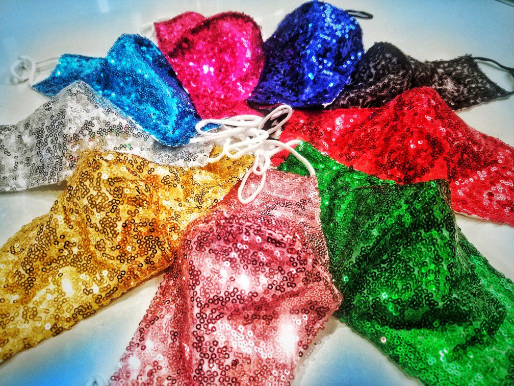 Sequins masks, with filter and ear clip