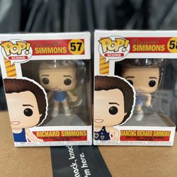 Set of 2 Funko POP Icon 57 Richard Simmons and 58 Dancing Richard Simmons Vinyl