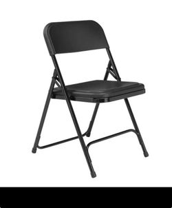 National Public Seating Black Plastic Seat Stackable Outdoor Safe Folding Chair (Set of 4)