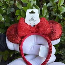 Red Glitter Minnie Mouse Ears