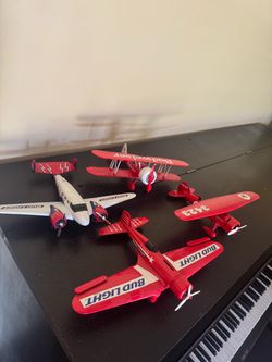 Bud Light & Budweiser Die-Cast Airplane Models Set of 4