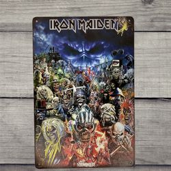 Iron Maiden Vintage Style Antique Collectible Tin Metal Sign Wall Decor