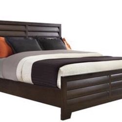 Pulaski King Bedroom Set – Espresso Finish – Bed, Chest, Nightstand w/ Light – Excellent Condition 