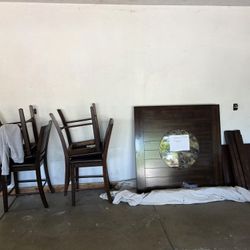 Espresso Table And Chairs W/lazy Susan