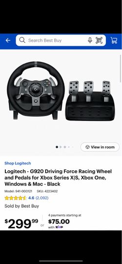 Logitech - G920 Driving Force Racing Wheel and Pedals for Xbox Series X|S, Xbox One