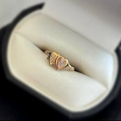 Jewelry 10k solid yellow gold heart ring RW Ring size 4.50