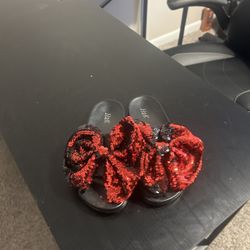 Red And Black Women Slides!