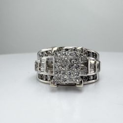 Ladies 1TCW Diamond Wedding Engagement Ring 14k White Gold Size 7 11051767