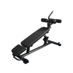 Finer Form Semi-Commercial Sit-Up Bench For Core Workouts and Decline Bench Press. Adjustable Weight Bench with Reverse Crunch Handle with 4 Adjustabl