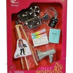 NEW Our generation cameras rolling movie accessory set