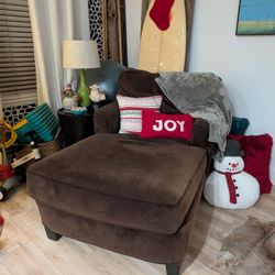 Chocolate Brown Microfiber Chaise Lounger