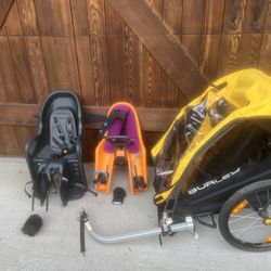 Thule Yepp Mini Front Seat , Burly Bee Trailer, Burley Dash Rear Seat, Ortlieb Panniers