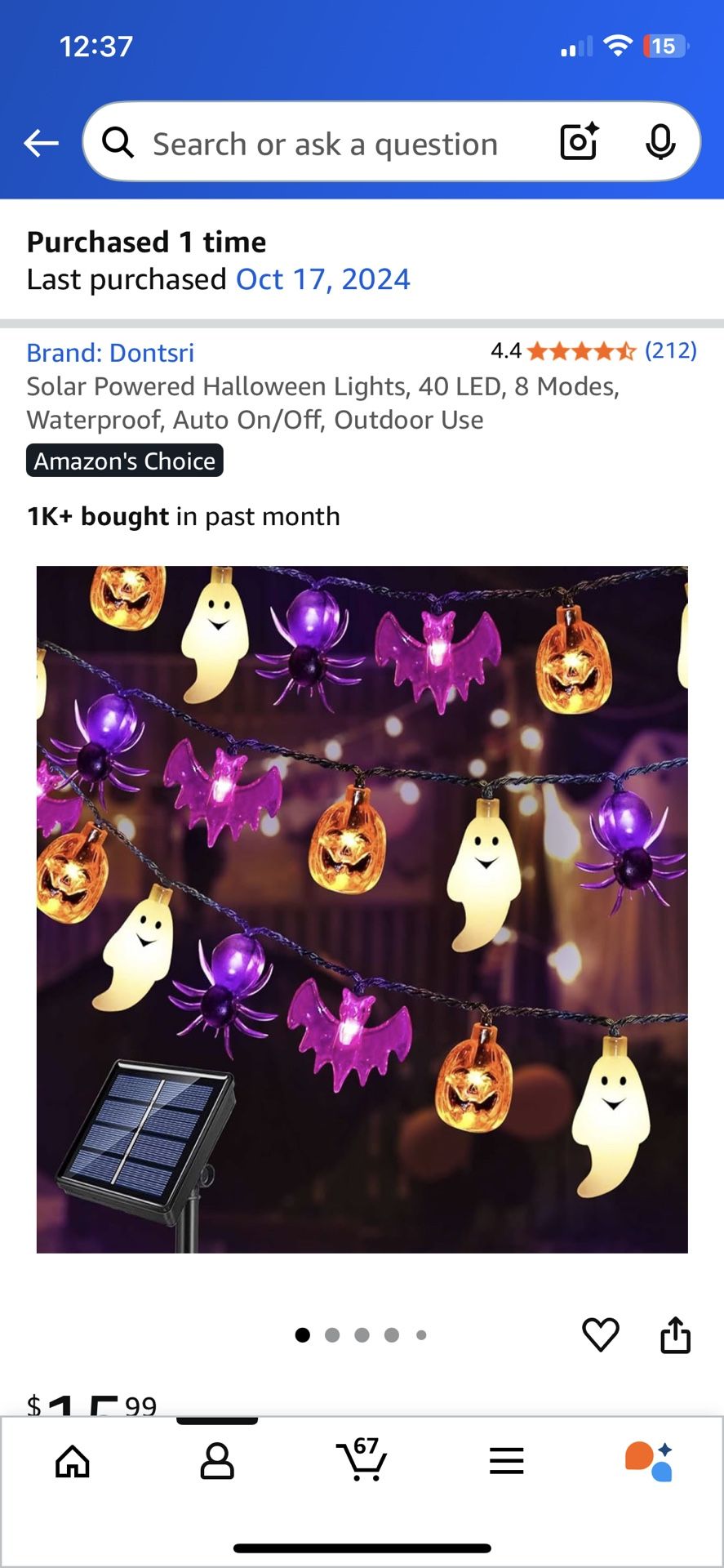 Solar Halloween String Lights