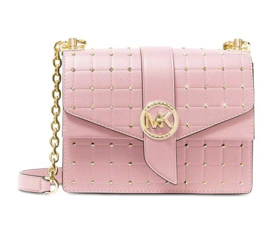 MICHAEL KORS GREENWICH SMALL STUDDED FAUX LEATHER CROSSBODY BAG SMOKEY ROSE  for Sale in Mcdonough, GA - OfferUp