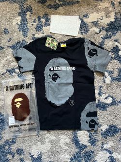 Black and gray Bathing ape tee size small