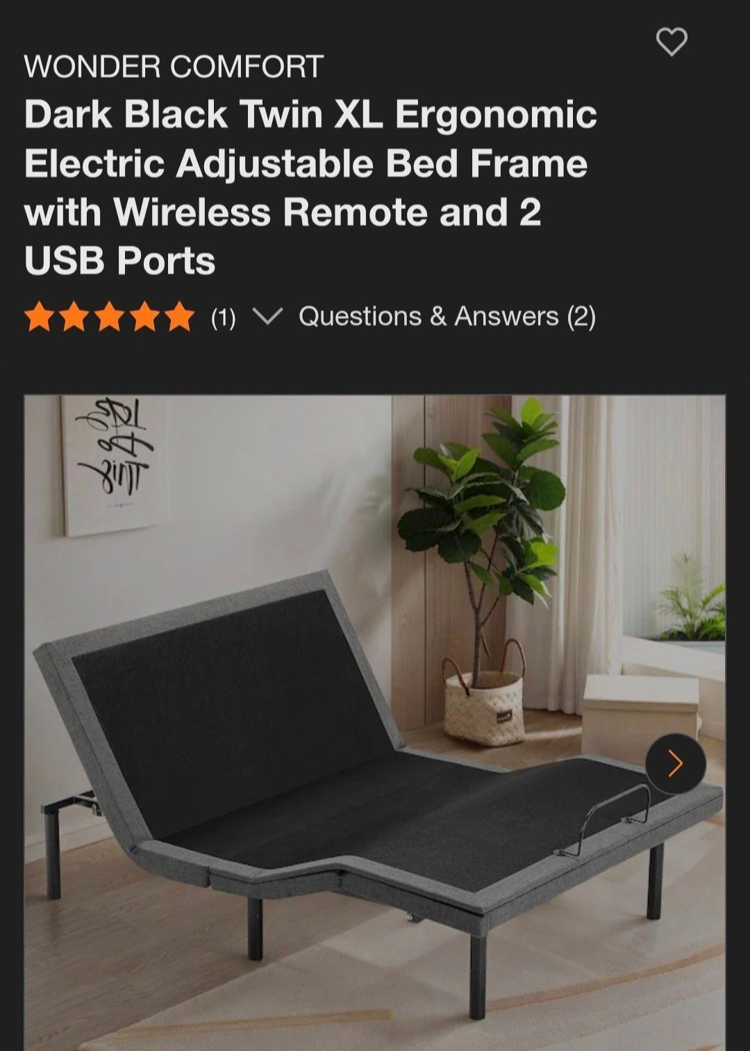 Xl twin adjustable bed with remote