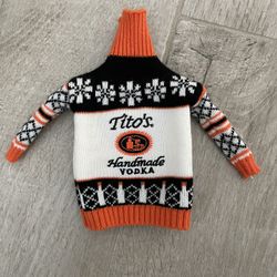 Tito’s Handmade Vodka Mini Ugly Sweater Bottle Cover Collectible Koozie