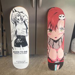 Two anime Skateboard decks 