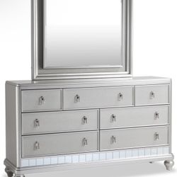 Silver Dresser with Mirror 