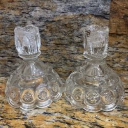 Vintage LE Smith Moon & Stars Single Light Candle Stick Holders