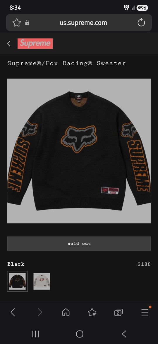 Supreme Fox Racing Sweater & Jersey L