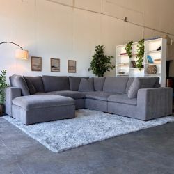 New, Out-of-Box Gray 6-Piece Cloud Couch Sectional - Delivery Available!