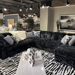 Brand New Plush Ashley Midnight Madness Sectional 