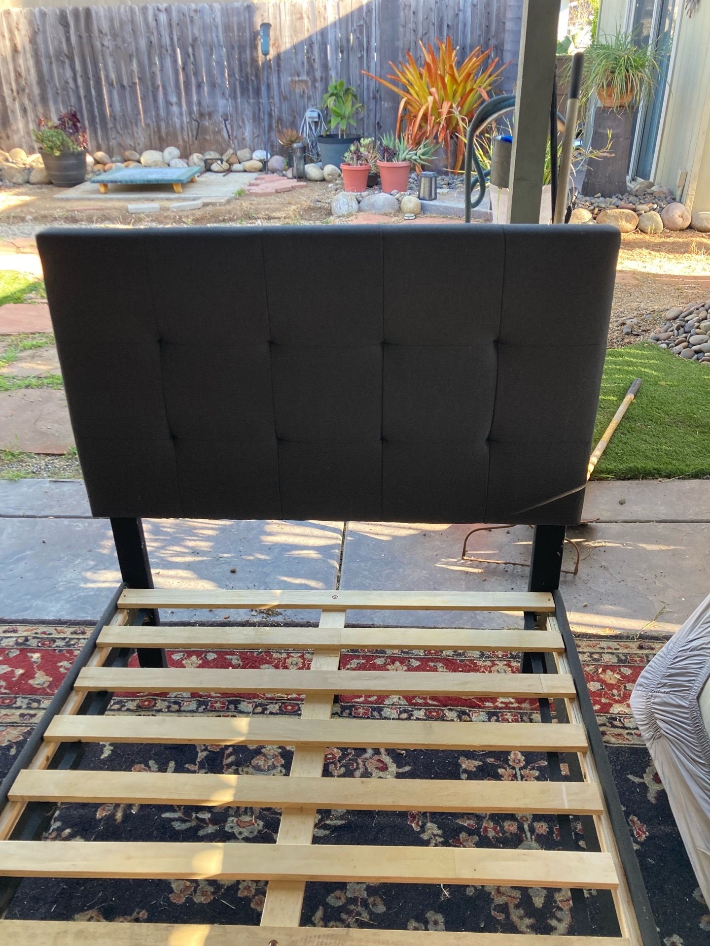 Twin bed with headboard, boxspring everything you need