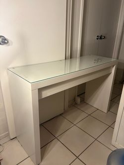 Desk with glass top
